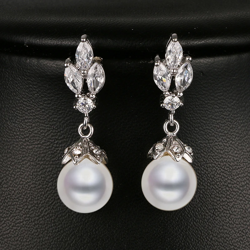 Emmaya-Fashion-Marquise-Shape-Cz-Pearl-Earring-White-Gold-Color-Bridal ...