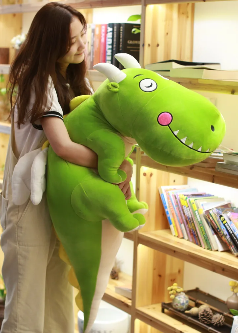 new pop Korean dinosaur plush toy girl sleeping doll leisure dragon pillow for children adulsts gift decoration 55inch 140cm DY50480 (8)