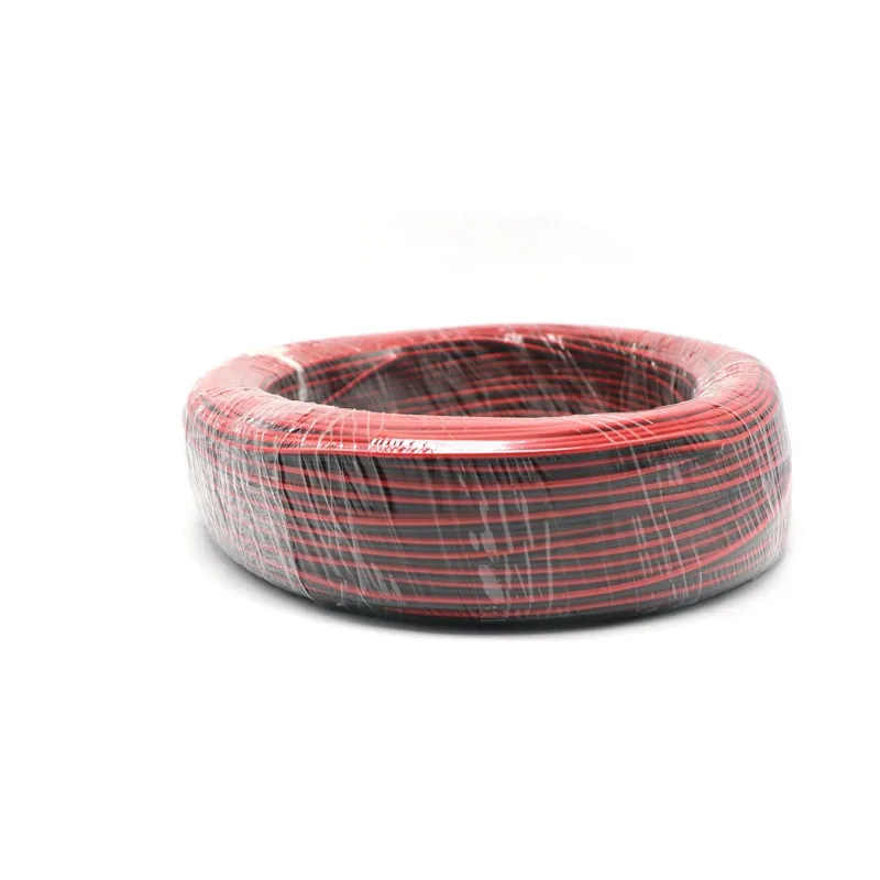 

100M/lot 2 Pin back red cable connector extension connecting wire welding cord cable for LED Strip Downlight bulb spotlight