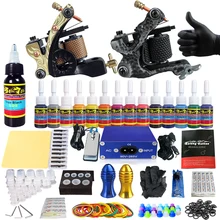 Набор татуировок для вкладышей и шейдеров, клеймо, клипса, шнур, 2 пушки, Новое поступление, набор, светильник, вес, практика, кожа, 14 цветов, чернила, TK203-6