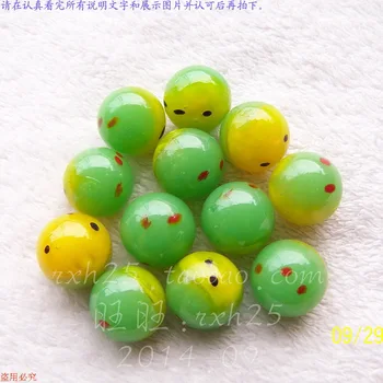

Free shipping 12pcs/lot 25mm good ball Yellow green elf Children's toys vase aquarium decoration ball Glass marbles
