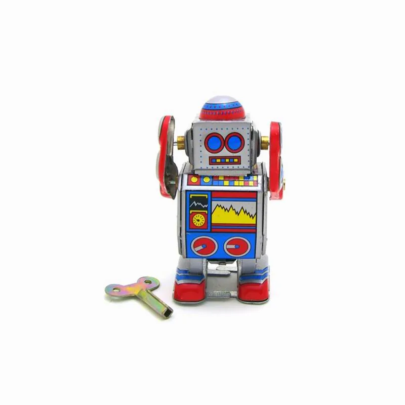 

Classic Vintage Clockwork Wind Up Robot Photography Reminiscence Children Kids Tin Toys With Key Fun Toy For Children