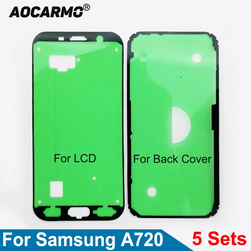

5Sets/Lot For Samsung Galaxy A720 A720F A7 (2017) Front LCD Display Screen Adhesive Back Door Battery Cover Sticker Glue Tape