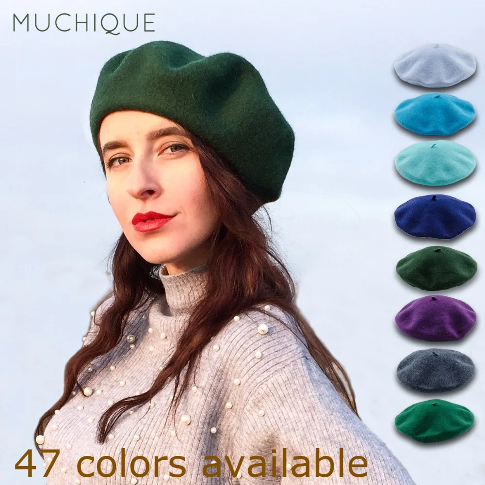 

Muchique French Wool Beret Fashion Classic Winter Hat Warm Beret Hats Elegent Wool Hats 675001B