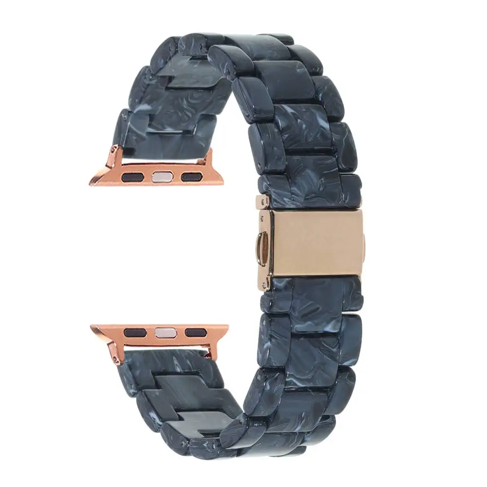 

Fashion Imitation Ceramic Watch Band Resin Material Apple Wristband for Wristwatch 38/40/42/44mm Watchband Accessories