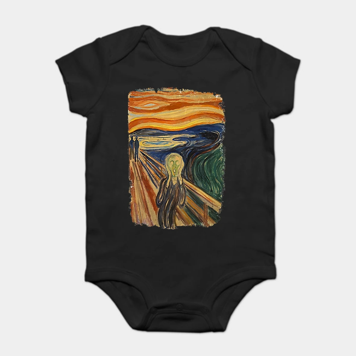 Сдельник для ребенка, детские Боди, Детская футболка, Edvard Munch, крик, большой принт
