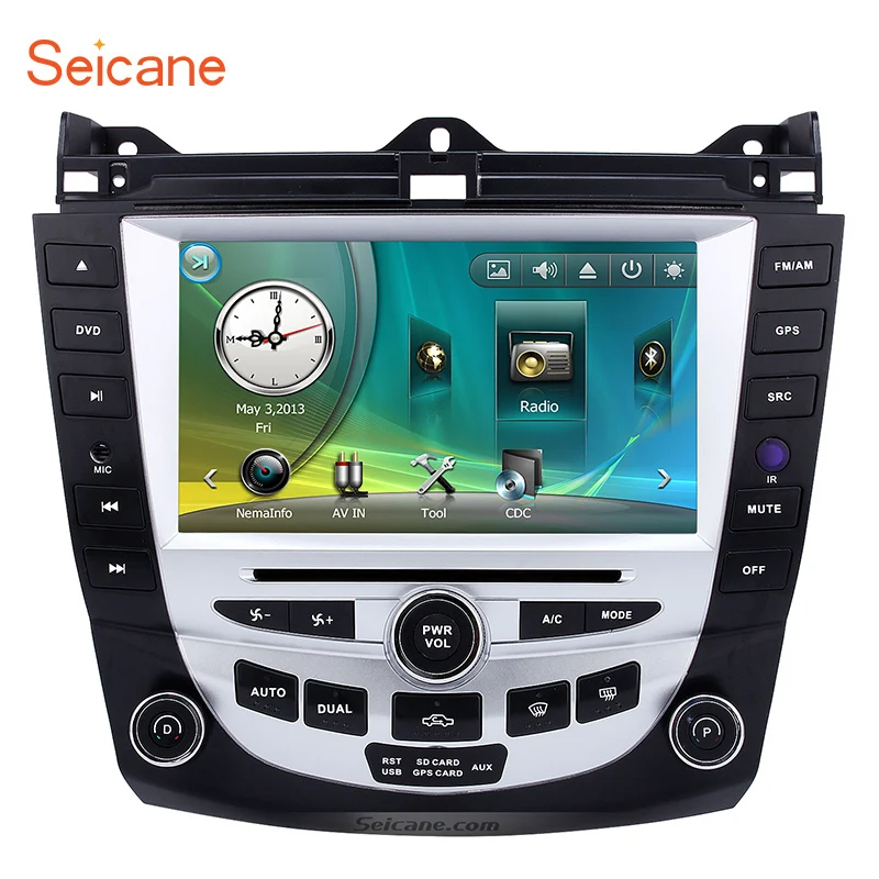 Seicane Car Radio Bluetooth DVD Player Stereo for 2003 2004 2007 Honda Accord 7 GPS Navigation