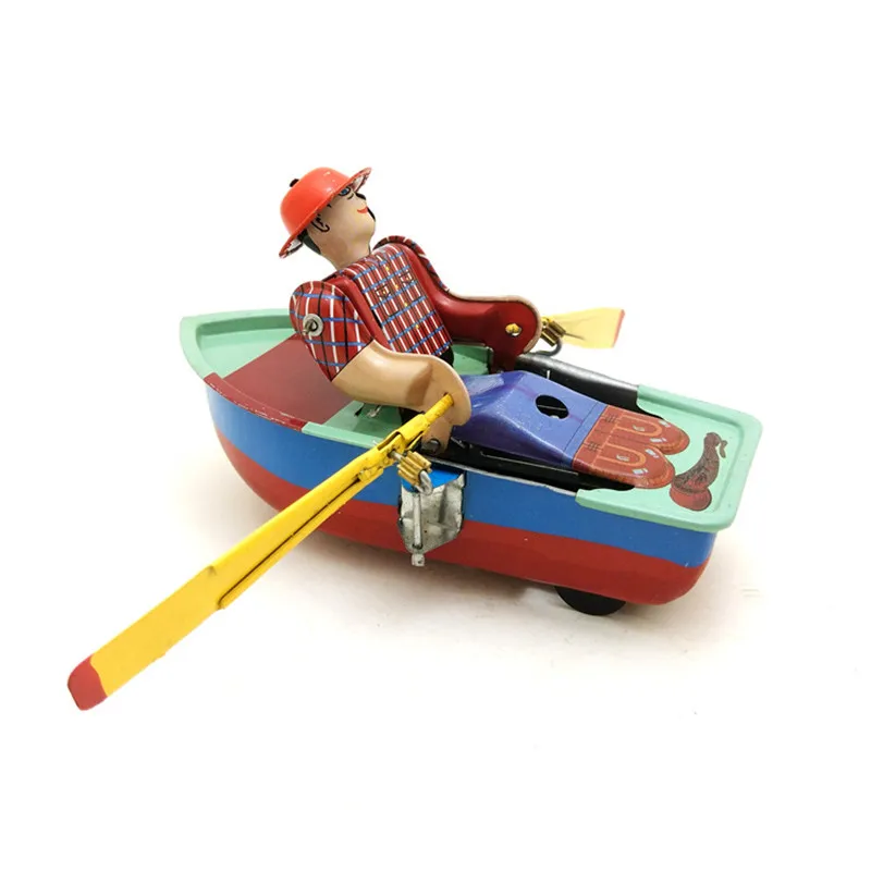 Винтажная Ретро лодка оловянная Игрушка Классическая заводная Механическая заводная лодка оловянная игрушка для взрослых детей коллекционный подарок