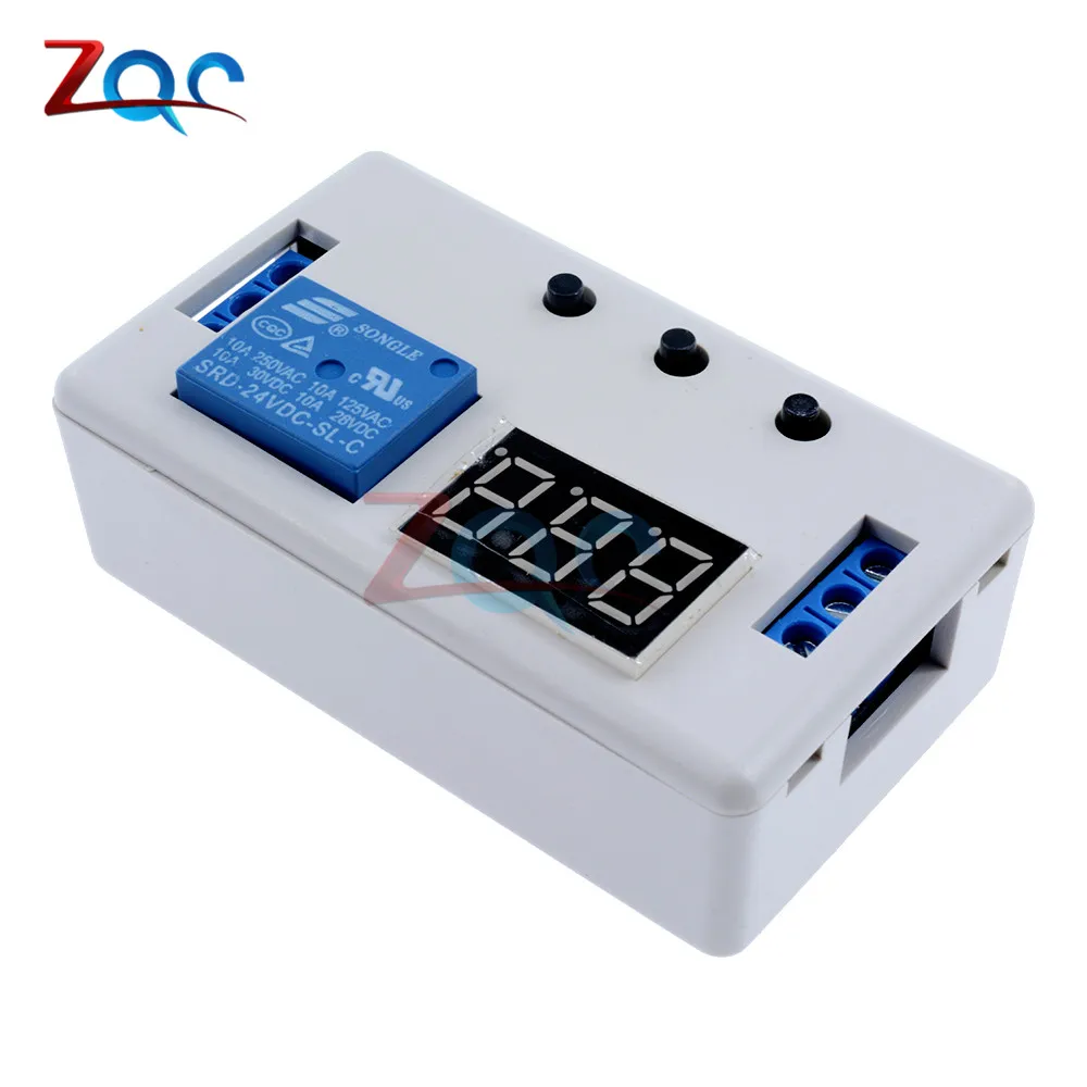 

Digital LED Display Time Delay Relay Module Board DC 24V Control Programmable Timer Switch Trigger Cycle Module With Case