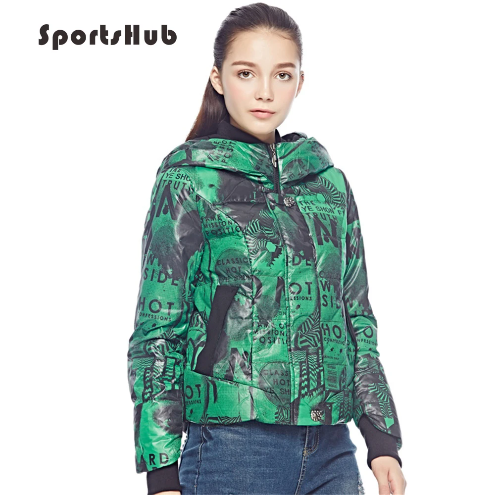 SPORTSHUB Camouflage Waterproof Regular Hoodies Women Camping Down