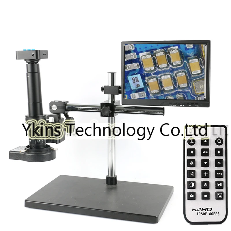 

Full HD 1080P 60Fps HDMI USB Video Microscope Camera +10.1" LCD Monitor + Adjustable Boom Stand +144LED