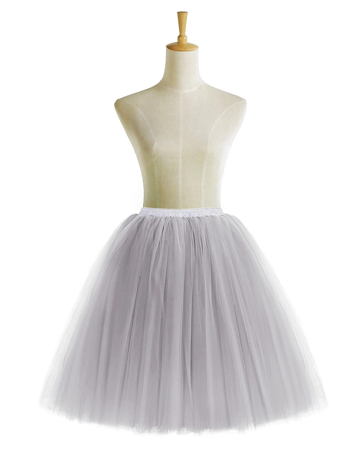 Женская линия Нижняя юбка в стиле ретро кринолин 6 слоистых Свинг бальное платье юбки миди Нижняя юбка - Цвет: Серый