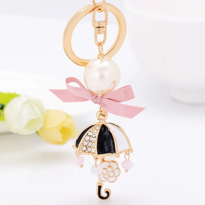 Creative Umbrella Keychain Fashion Key Chain Female Bag Key Ring Alloy Keyring Women Trinket Car