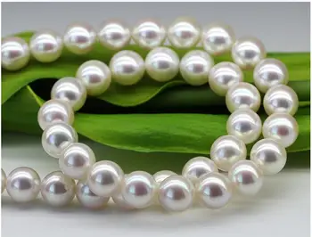

Japan Akoya natural seawater pearl necklace imported light glass mirror round 8-8.5MM mother GIFT