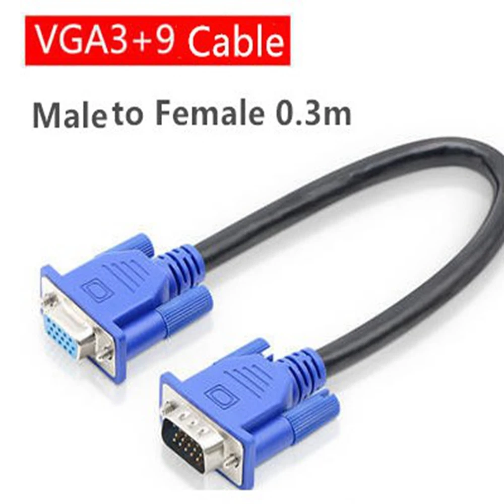30 см HD15Pin VGA D Sub короткий видеокабель штекер M/M гнездо и для монитора ПК|Кабели VGA| |