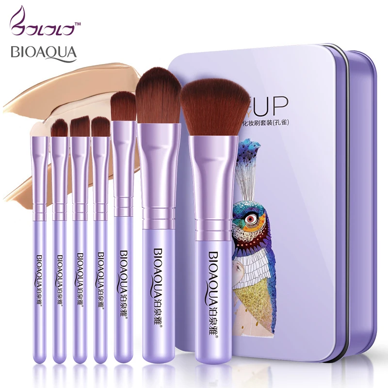 

Bioaqua 7pcs Pro brushes Powder Foundation Eyeshadow Makeup Brush set Tool Cosmetics Concealer kit EyeLiner pinceis de maquiagem