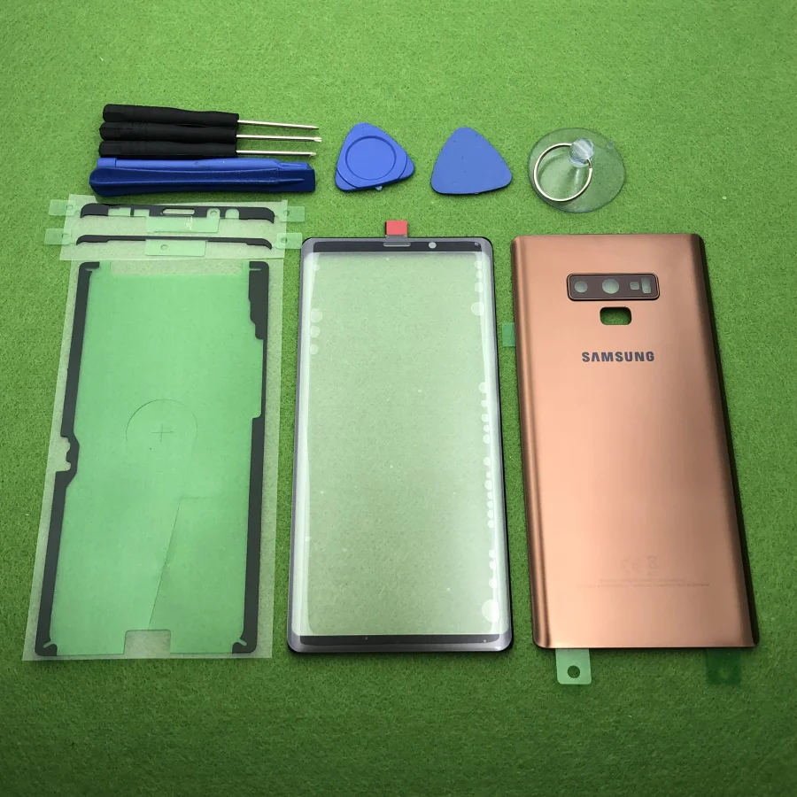 Для samsung Galaxy Note 9 N960 N960F передний экран стекло объектив Note9 Задняя крышка батареи дверь задний корпус+ наклейки инструменты