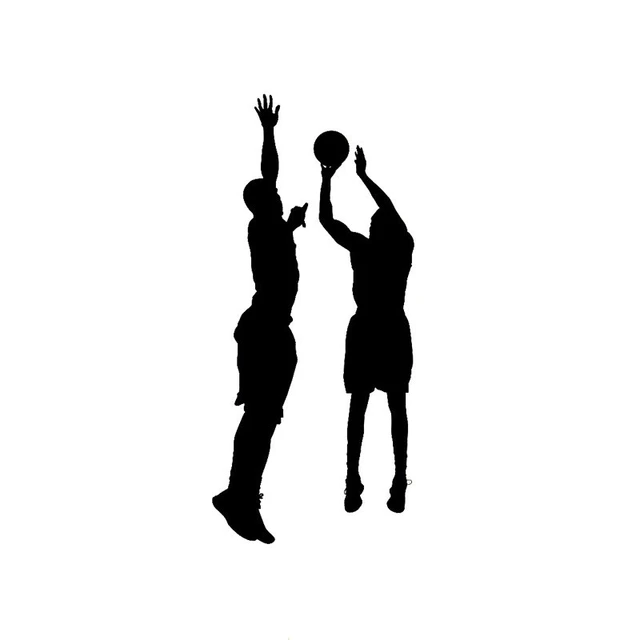 6.4*14.4cm moda duas pessoas jogando basquete adesivos de carro