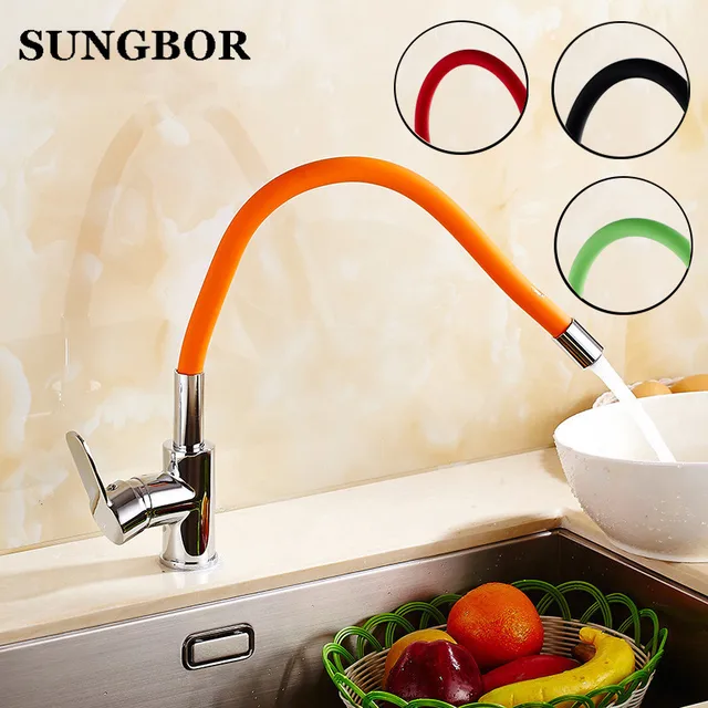 Cheap New Arrival 4-color Silica Gel Nose Any Direction Rotation Kitchen Faucet Cold and Hot Water Mixer CF-9104L