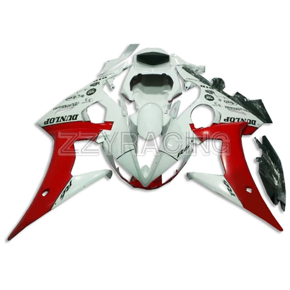 

Injection Fairings for Yamaha YZF-600 R6 2003 - 2005 2004 Complete Panels Kit 03 04 05 ABS Plastic Body Work White Red Cowlings