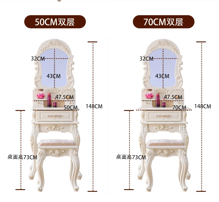 В европейском стиле туалетный столик спальня современный простой макияж настольная лампа небольшой семьи более чем 50/60/70/80 мини стол для макияжа