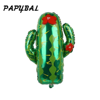 

1pcs Large Cactus Helium Foil Balloons Birthday Party fruit flamingo Balloons Children's Toys Hawaii Tropical Forest Decorations