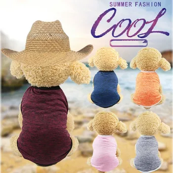 

Classic Solid Color Dog Shirt Cheap Dog Clothes For Small Dogs Summer Chihuahua Tshirt Puppy Vest Yorkshire Terrier Pet Clothes