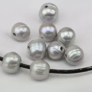 

Unique Pearls jewellery Store,10mm Potato Round Freshwater Pearl Loose Beads,2mm Large Hole DIY Jewelry