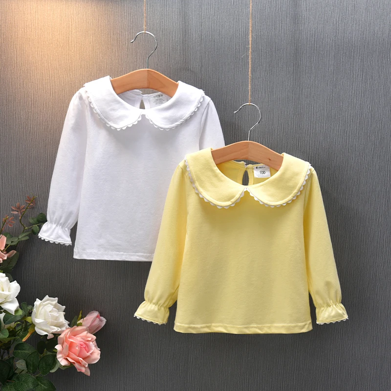 baby girls clothes spring t-shirts long-sleeve lovely princess tshirt cotton o-neck female children clothing top tees