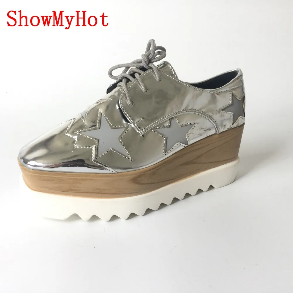 ShowMyHot/новые женские туфли на танкетке с блестками весну и лето модные квадратным