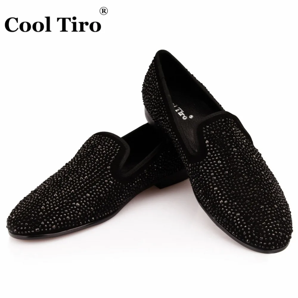 Black Strass Loafers Men Slippers  (5)