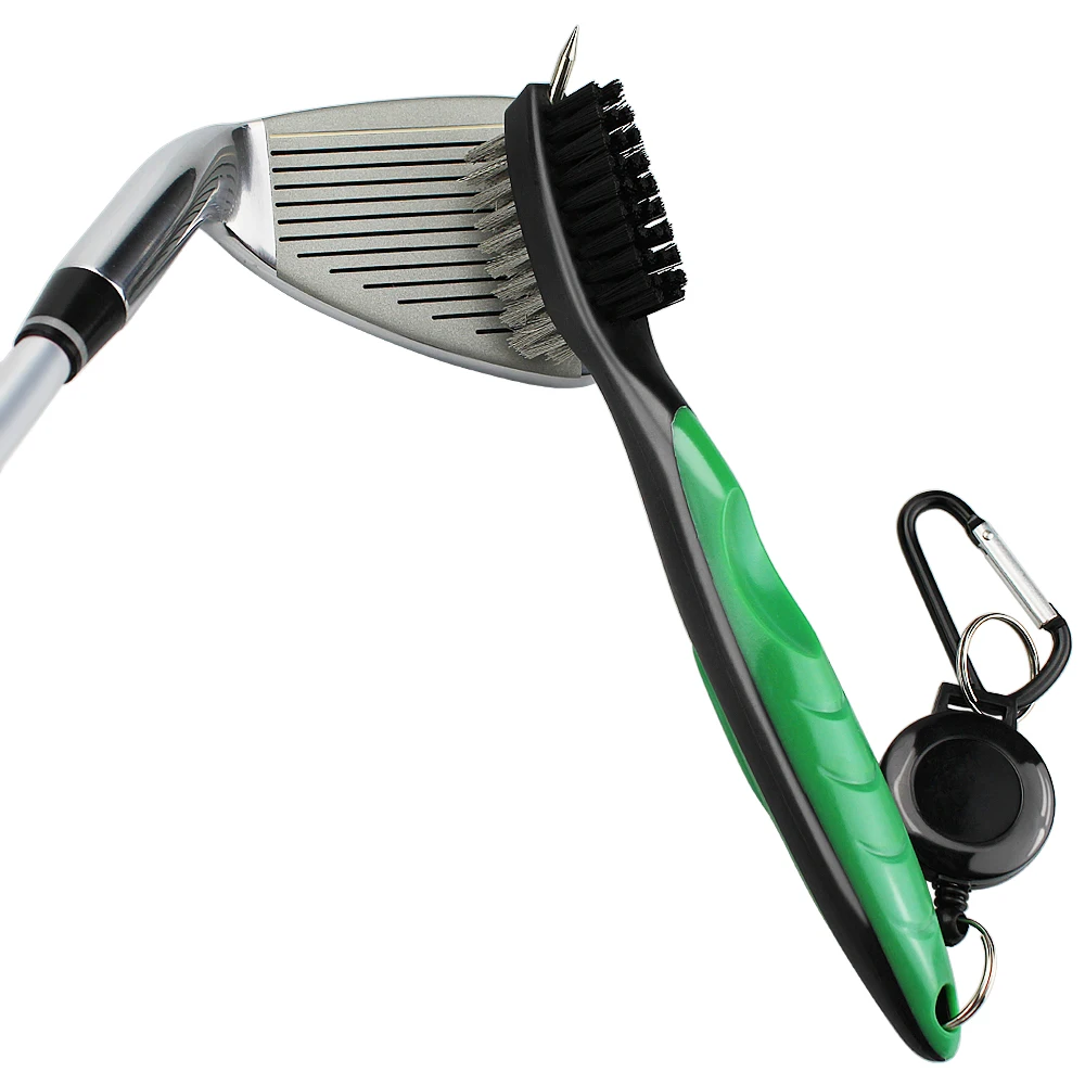 2 Sided Golf Club Brush Cleaner Retractable Groove Cleaning Tool