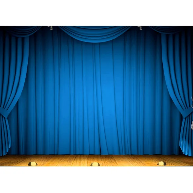 Blue Curtain Photography Backdrops Photo Studio Wood Floor Stage Background  Fondo Fotografia Estudio 150cm*200cm - Backgrounds - AliExpress