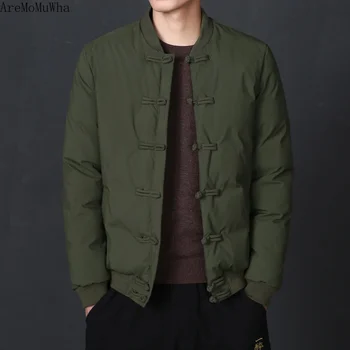 

AreMoMuWha Winter Chinese Wind Button Buckle Tang Suit Cotton Coat Men's Improved Chinese Retro Zhongshan Dress Cotton Youth 270