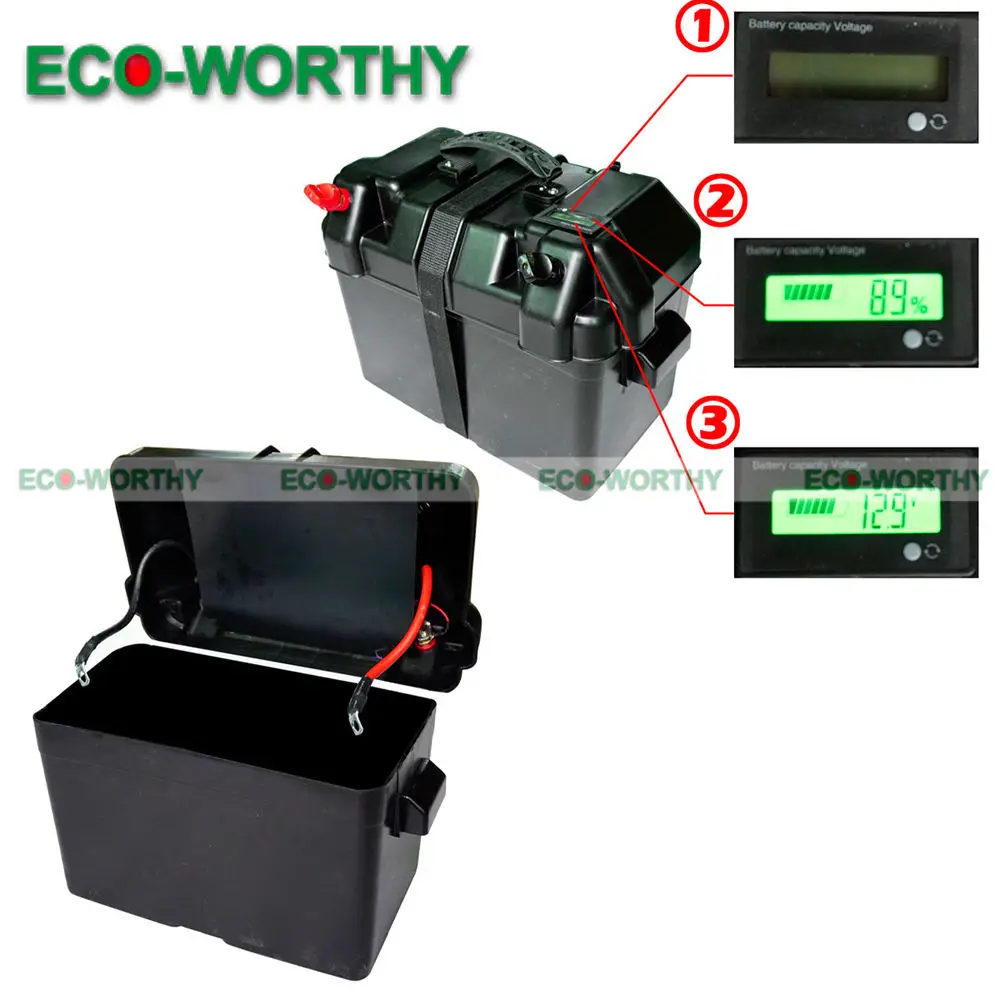 ECO 100AH 12V чехол для аккумулятора глубокого цикла с ЖК дисплеем подходит автомобиля