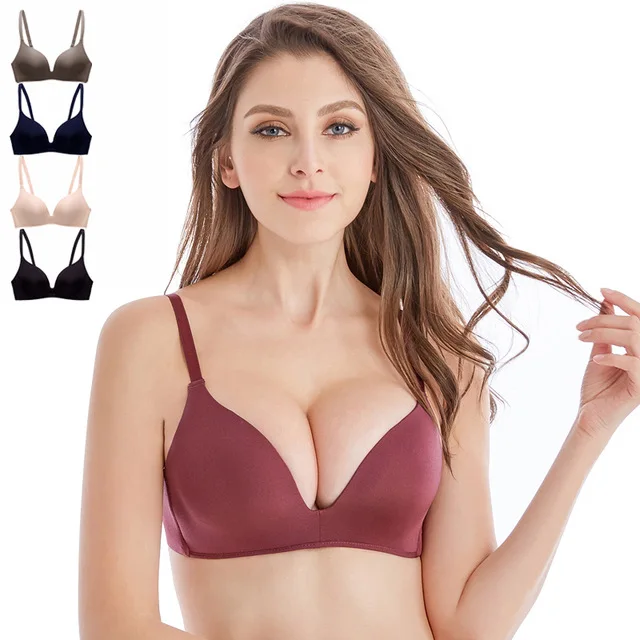 Soutiens-gorge sans couture pour femmes Push Up soutiens-gorge sans fil sous-vêtements A B Cup