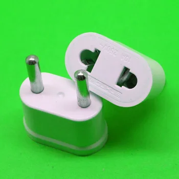

200PCS by DHL AC POWER SOCKET Round to flat Two holes Conversion plug Universal To Europe Flat turn round pin hole white