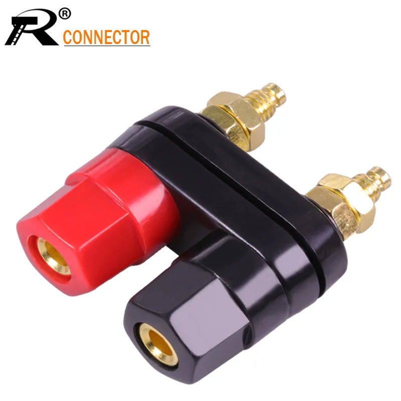 

1PC Top Selling Quality Banana plugs Couple Terminals Red Black Connector Amplifier Banana Speaker Plug Jack