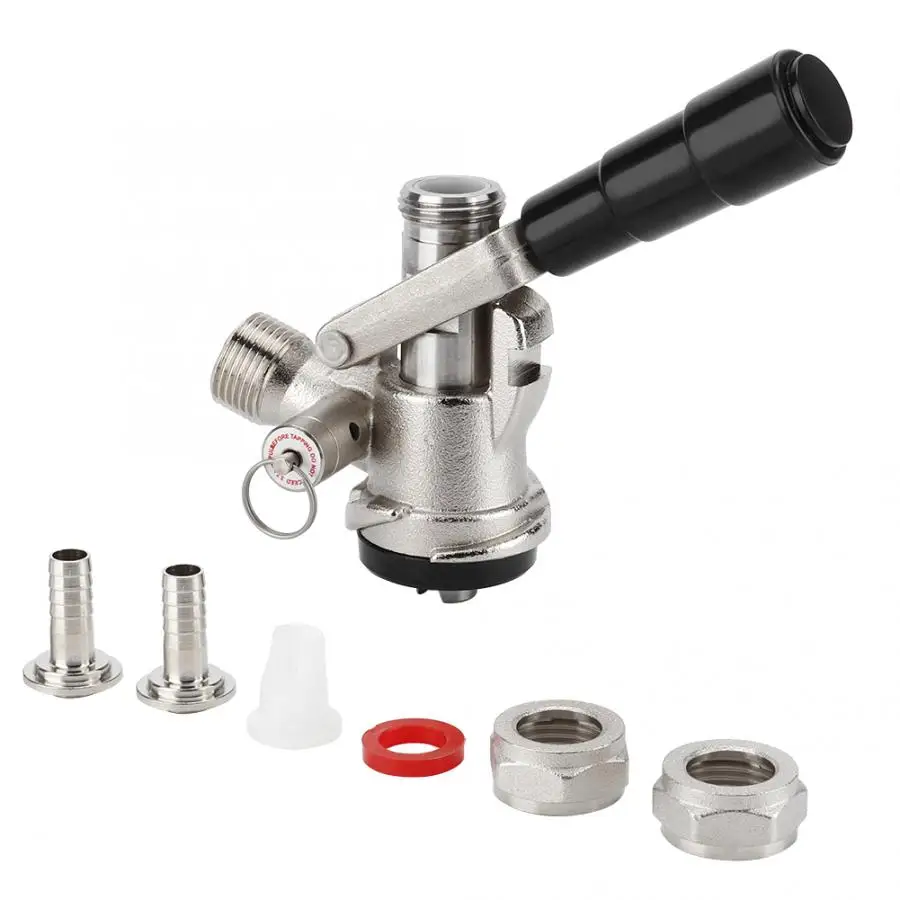 

Keg Coupler S Type Draft Beer Dispenser tap beer bar with Safety Pressure Relief Valve Home Brewing Craft Mini Beer Keg System