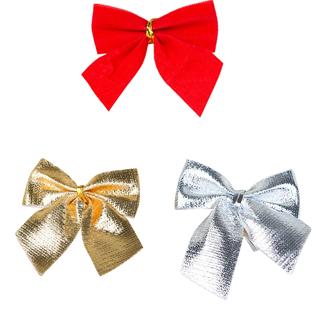 12pcs Bow Christmas Xmas Hanging Ornament Bowknot Party Christmas Tree