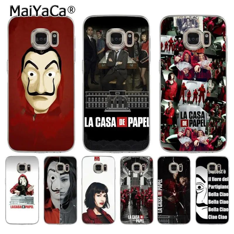 MaiYaCa LA Casa De Papel transparente suave tpu teléfono caso para samsung galaxy s9 plus s7 borde s6 edge plus s5 s8 más caso