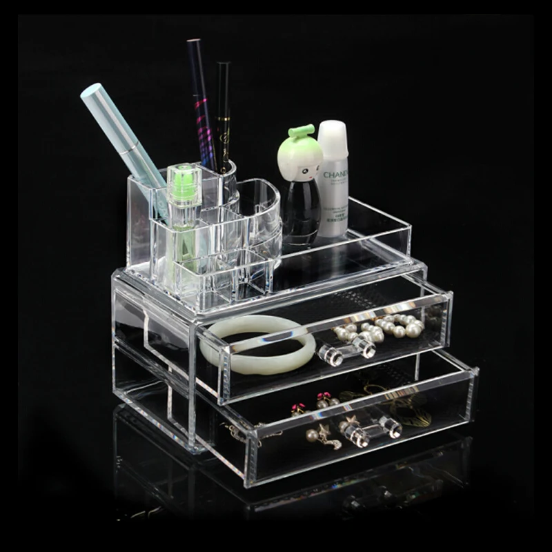 

2017 Hot Style Cosmetics Organizer Clear Acrylic Makeup Organizer Holder Multiple Display Makeup Storage Drawer free shipping