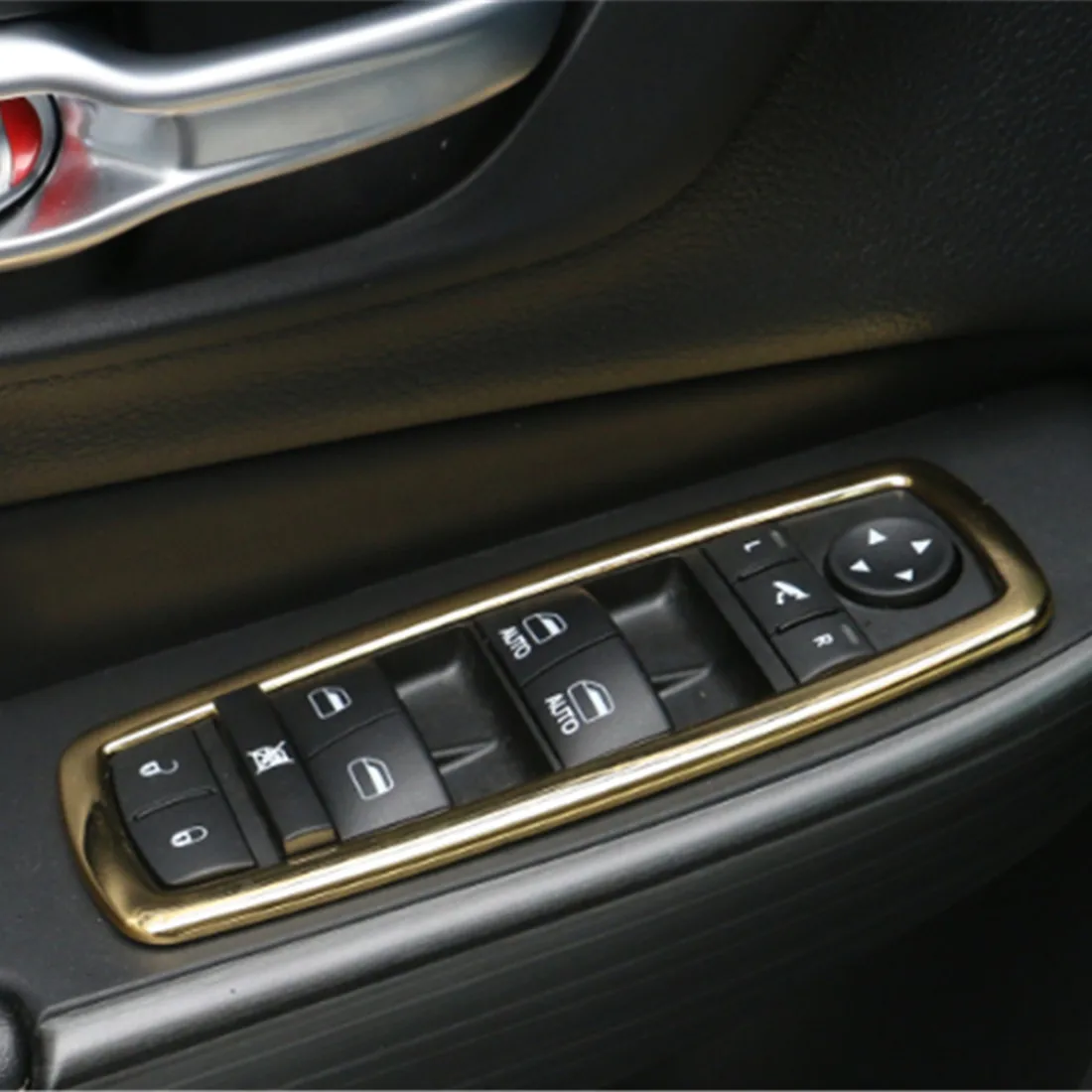 

Car Window Switch Cover Frame For Jeep Grand Cherokee 11 To 16 Cherokee 14To 16 Dodge JCUV 09 To 15 4pcs Per Set Car Styling