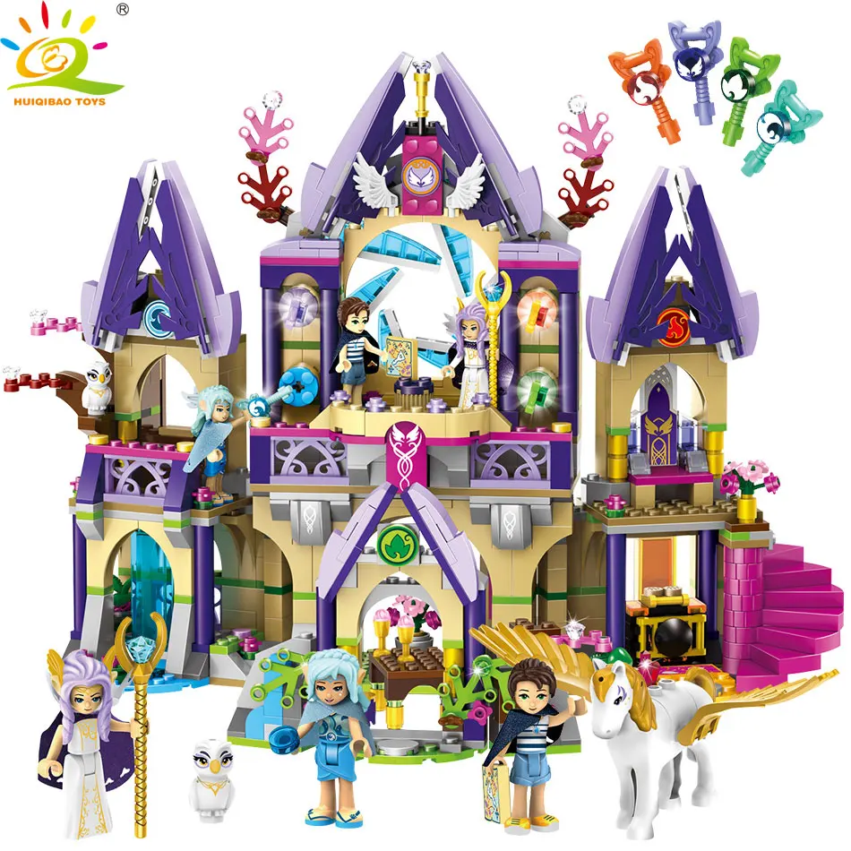 

HUIQIBAO TOYS 817pcs Friends Emily Castle Girls Building Blocks Educational Toys For Children Compatible Elves Bricks