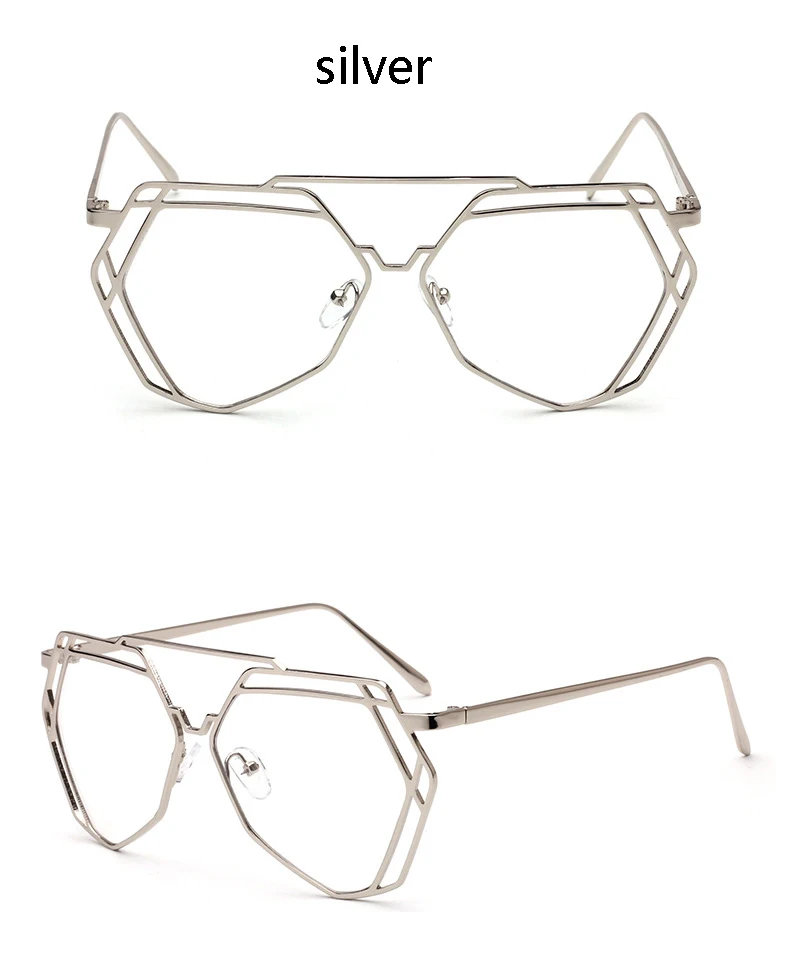 Многоугольные солнцезащитные очки больших размеров, Женские винтажные Прозрачные Линзы для очков, Золотая оправа, ретро очки для близорукости, женские очки