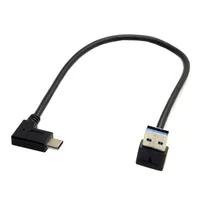 כבל נתונים תואר 90 שמאל וימין זווית USB3.1 מסוג C זכר ל 90 מעלות זווית USB3.0 נתונים זכר & כבל הטעינה עבור 30 ס"מ הטלפון הנייד (3)