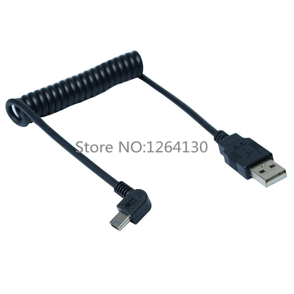 1 м прямоугольный 90 градусов USB 2,0 Mini Male to A type Male растягивающийся кабель для передачи данных для SSD и жесткого диска