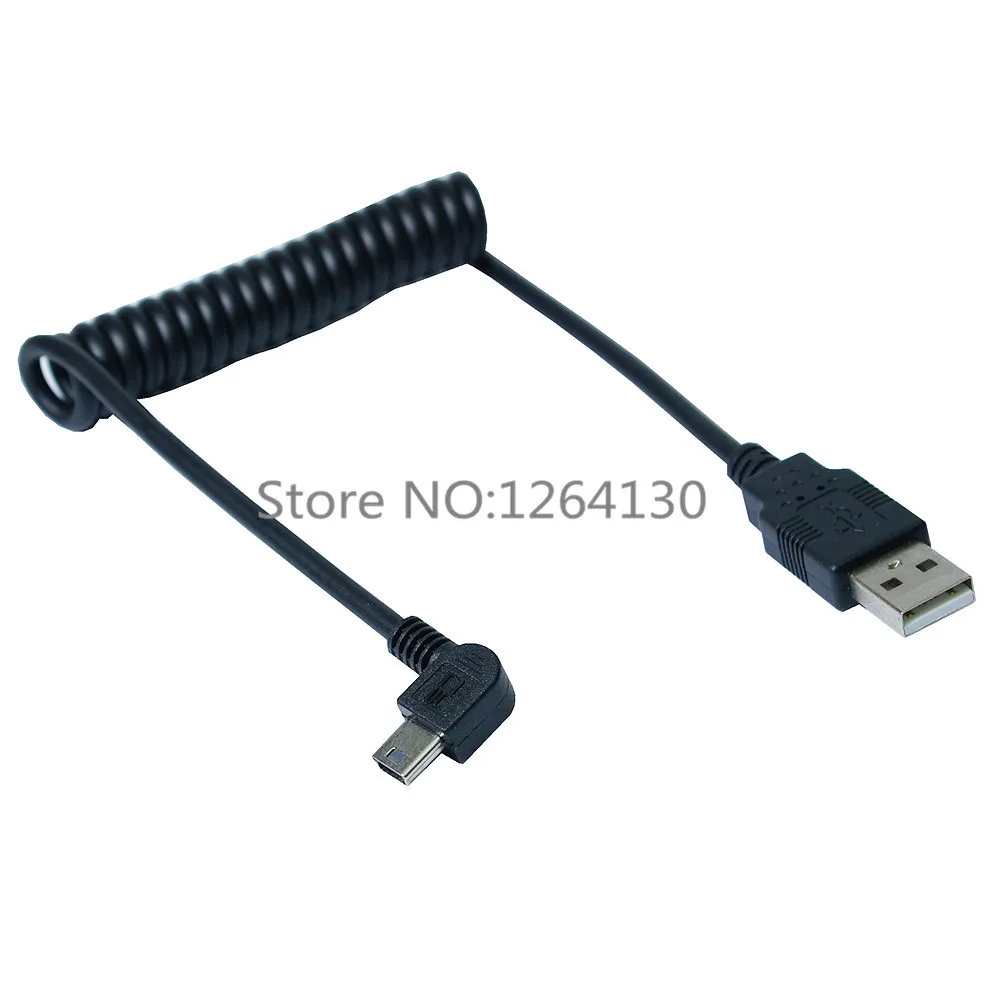 

1M Right Angled 90 degree USB 2.0 Mini Male to A Type Male Stretch Data Cable for SSD & Hard Disk