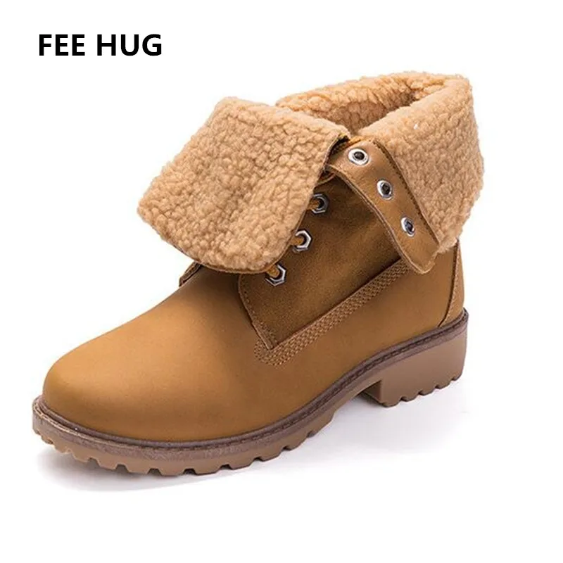 FEE HUG Designed Brand Winter Woman Shoes Faux Fur Warm Snow Boots For ...