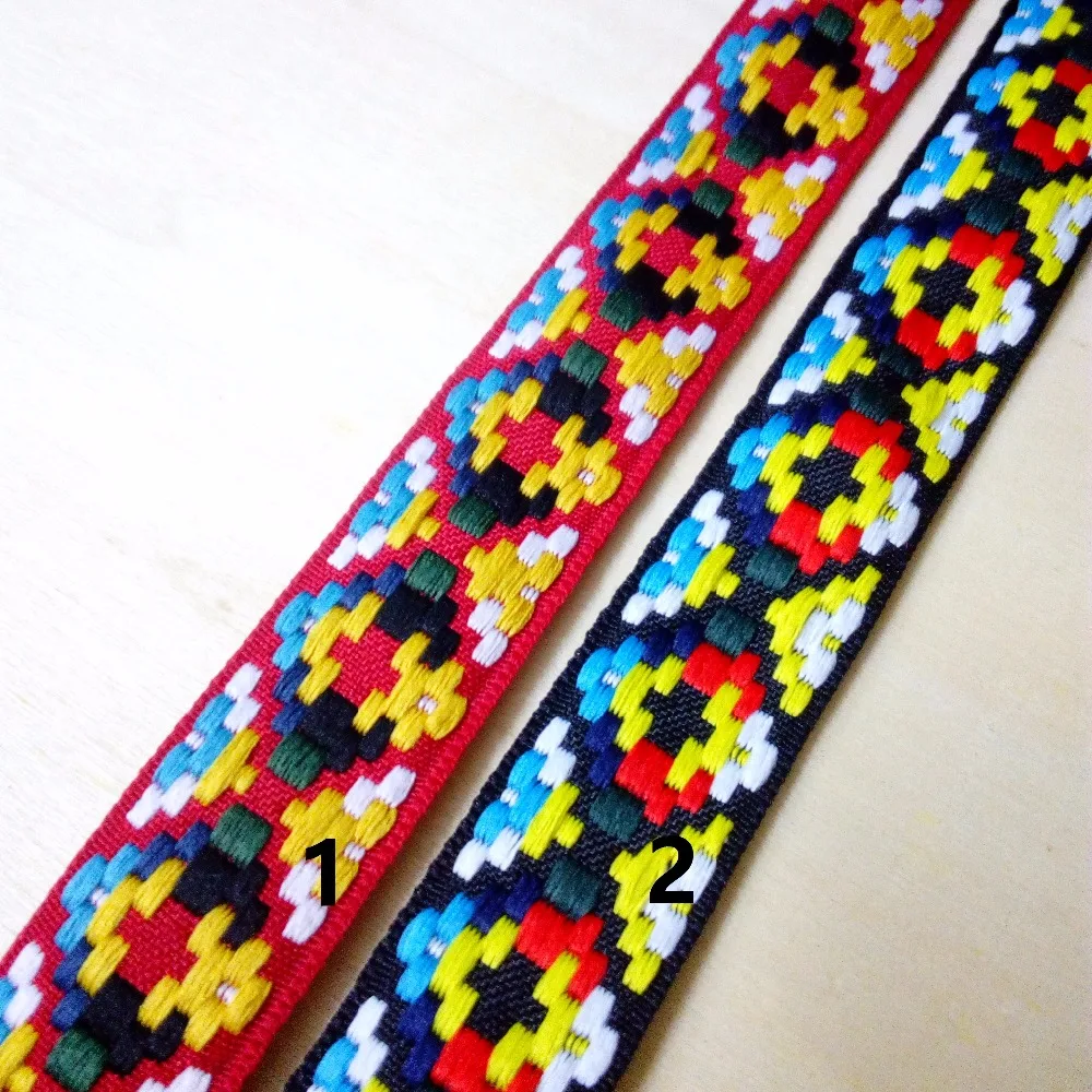 

26mm 38mm Fine Grid Strong Durable Martingale Trim Pet Dog Collar Ribbon Neon Rhombus Gradual Laciness National Jacquard Webbing